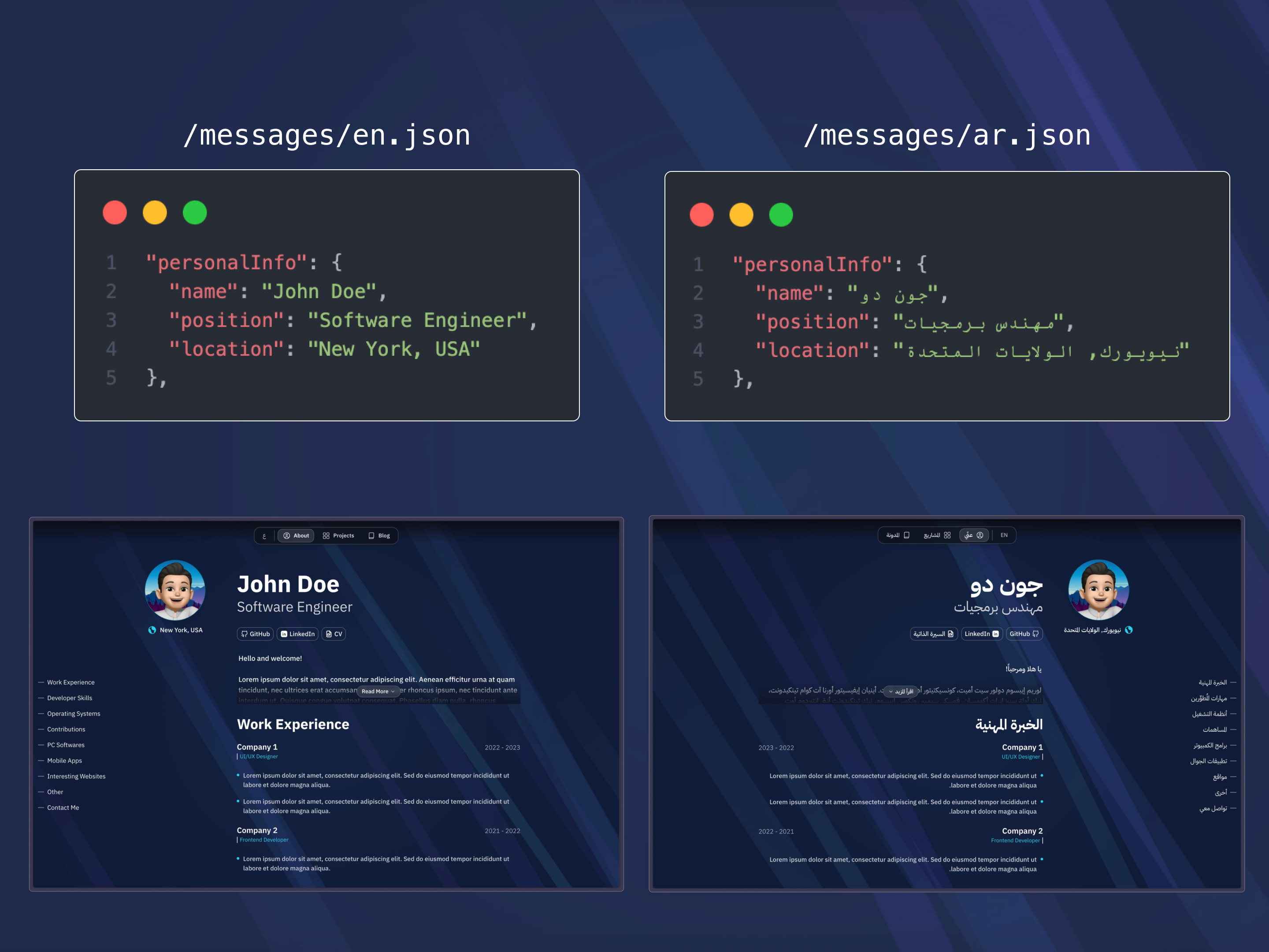 ar and en json files